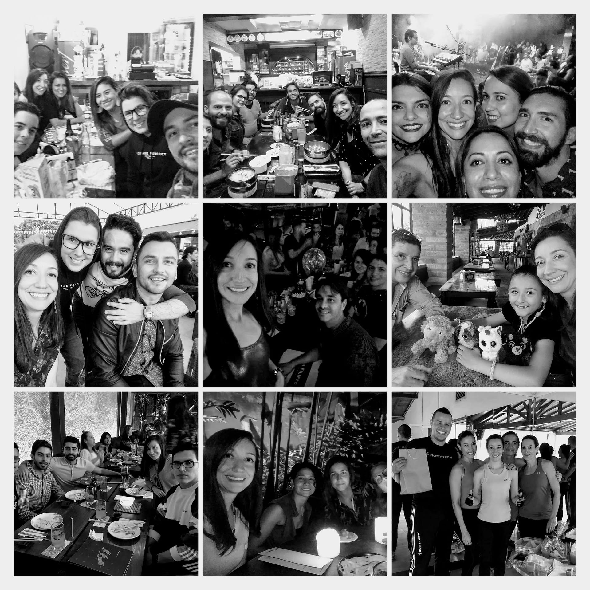 Collage de fotos de Carolina con diferentes grupos de personas en su vida.
Memorias de varias despedidas antes de iniciar un nuevo capítulo en su vida.
Coach en salud y nutrición.